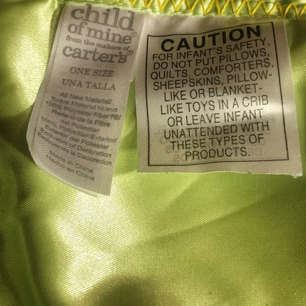 Child of Mine Lovey Blankie Plush Security Blanket Baby Hippo 15 x 15 Green NWT